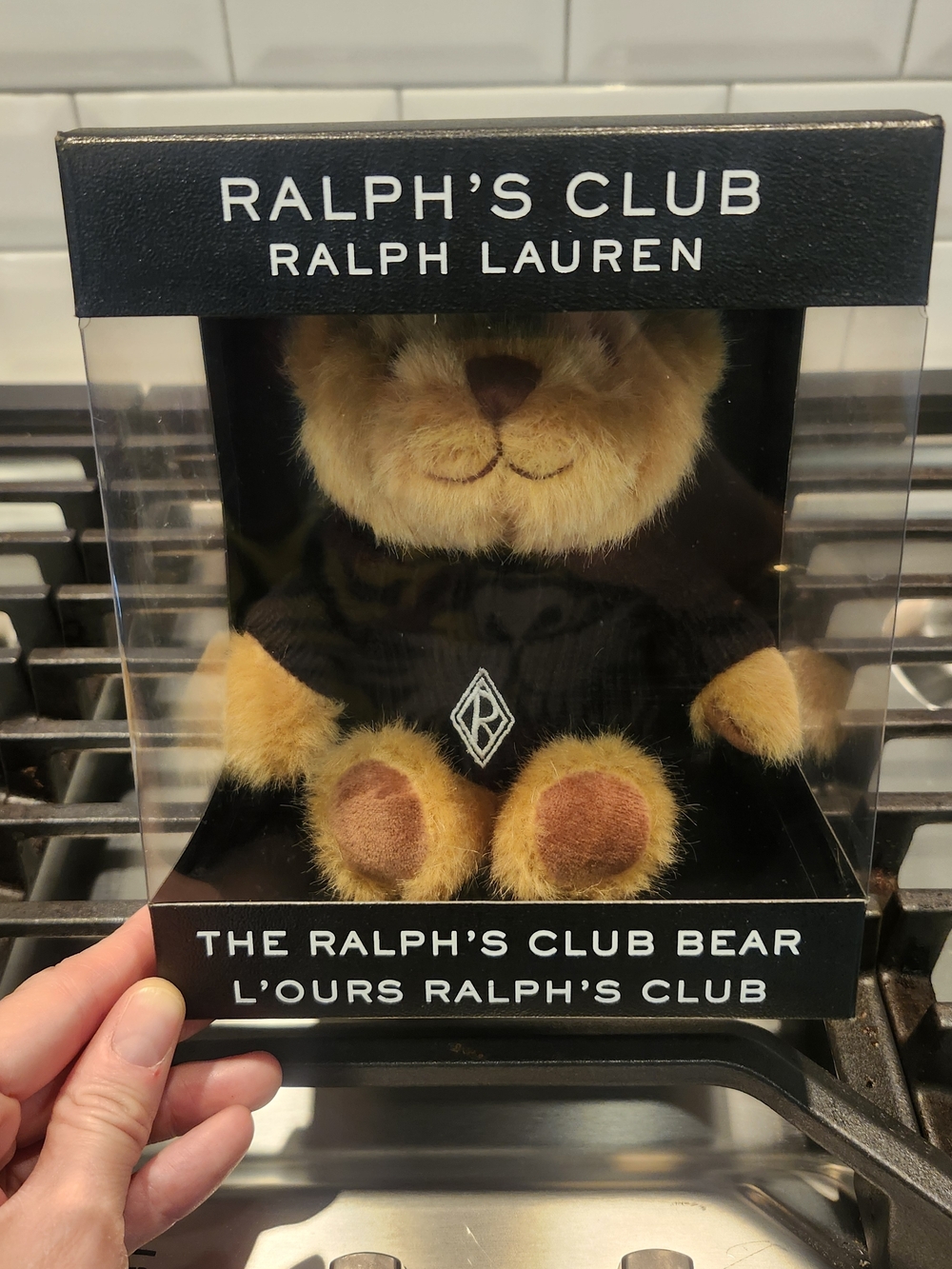 Ralph Lauren Plush Bear in Black Sweater and Golden Brown Fur
